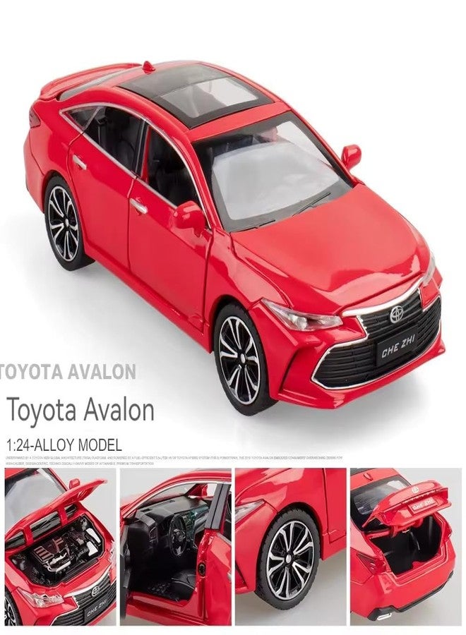 Alokik Enterprise 1:24 Red Toyota Avalon Diecast Metal Pull Back Car with 6 Openable Doors with Sound and Light Toy Decoration car Best Gift Toys for Kids (Red Color) - Image 2